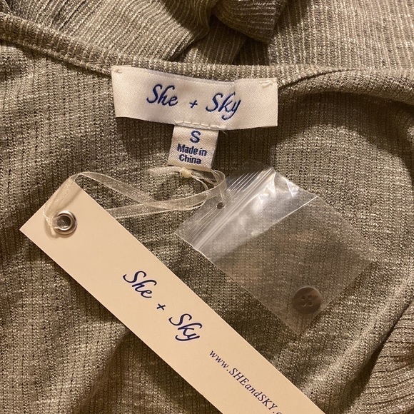 Nwt Sage Ribbed Summer Top - Small - Picture 5 of 5